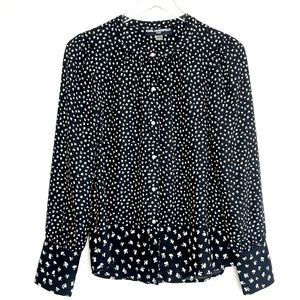 Karl Lagerfeld Floral Button Down Blouse